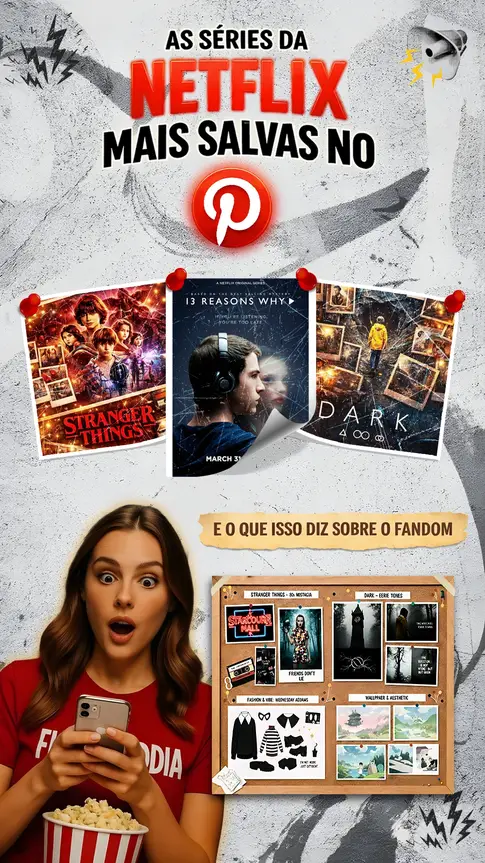 séries da netflix mais salvas no pinterest